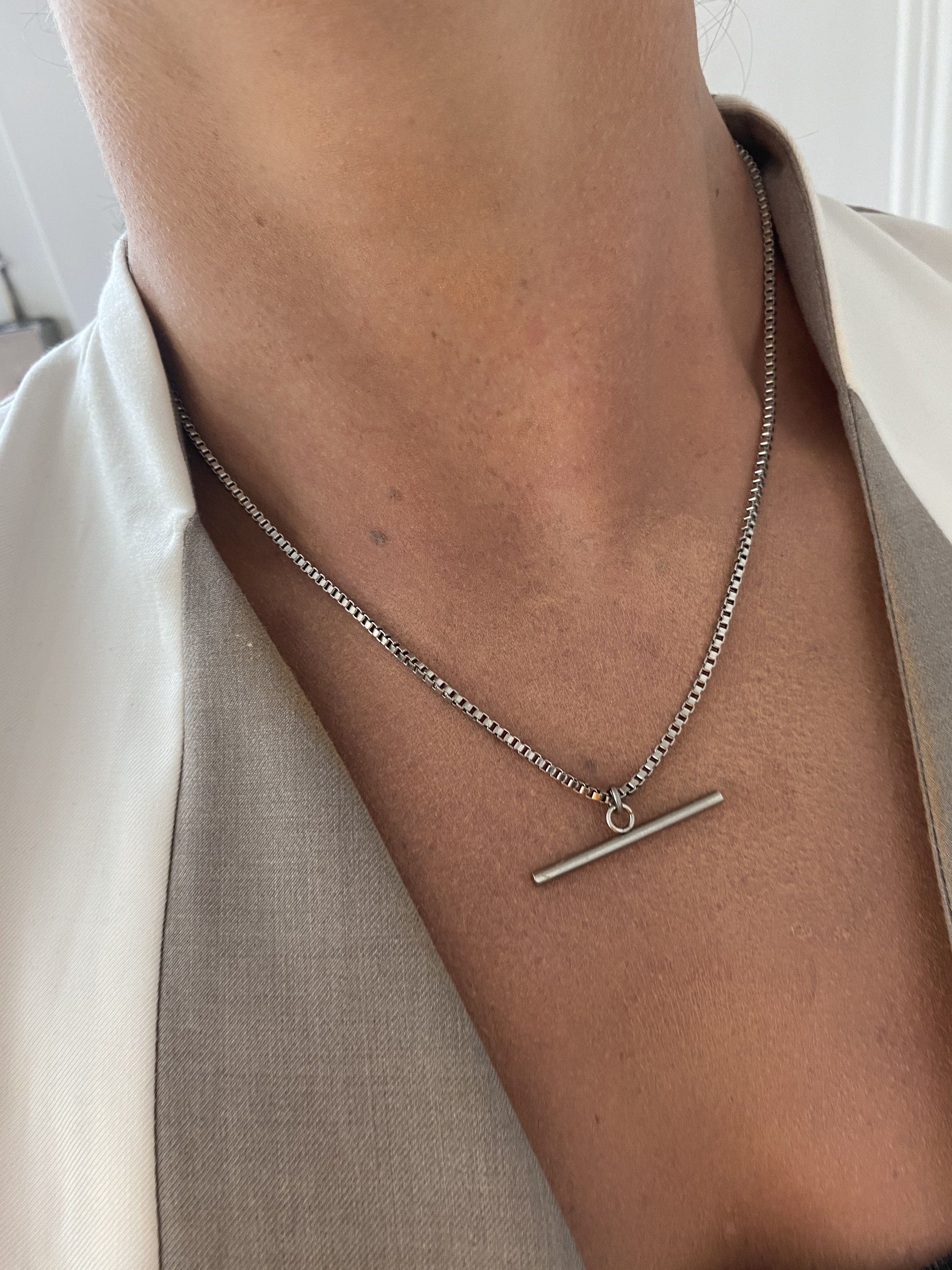 T bar 2024 chain silver
