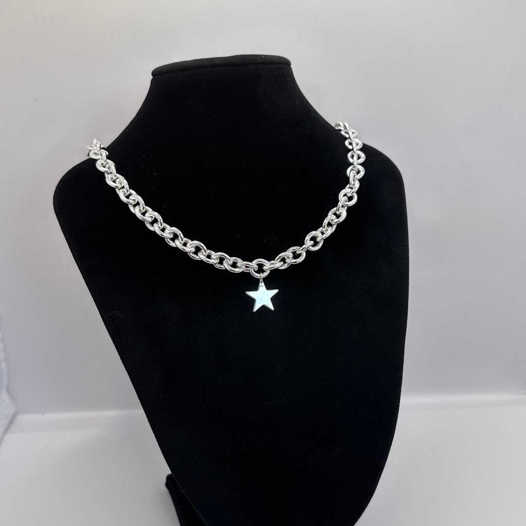 Star Links Necklace Silver