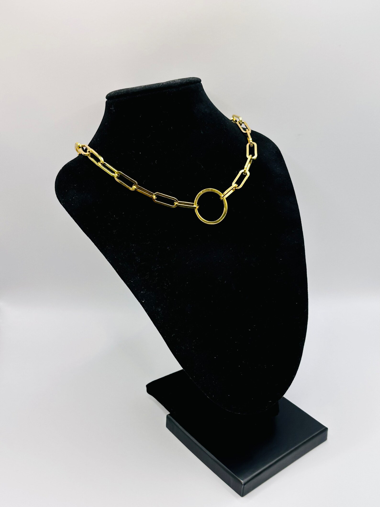 Round Circle Choker Necklace O Ring Paperclip Chunky Choker Etsy