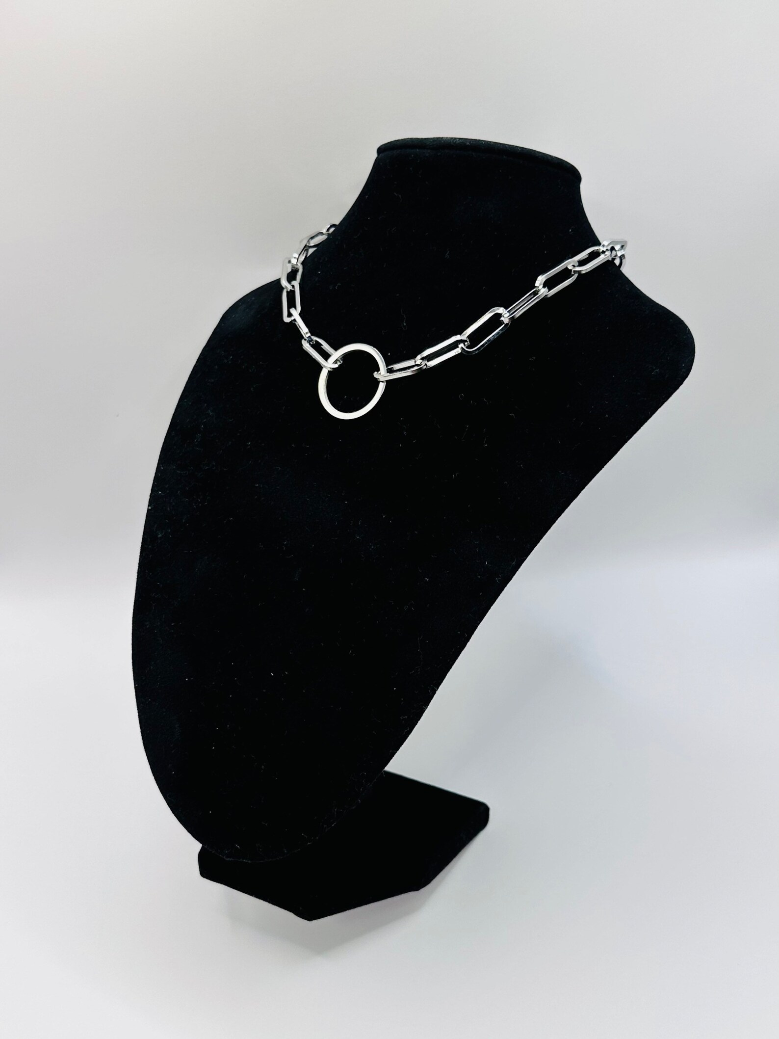 Silver Round Circle Choker Necklace O Ring Choker Necklace Etsy