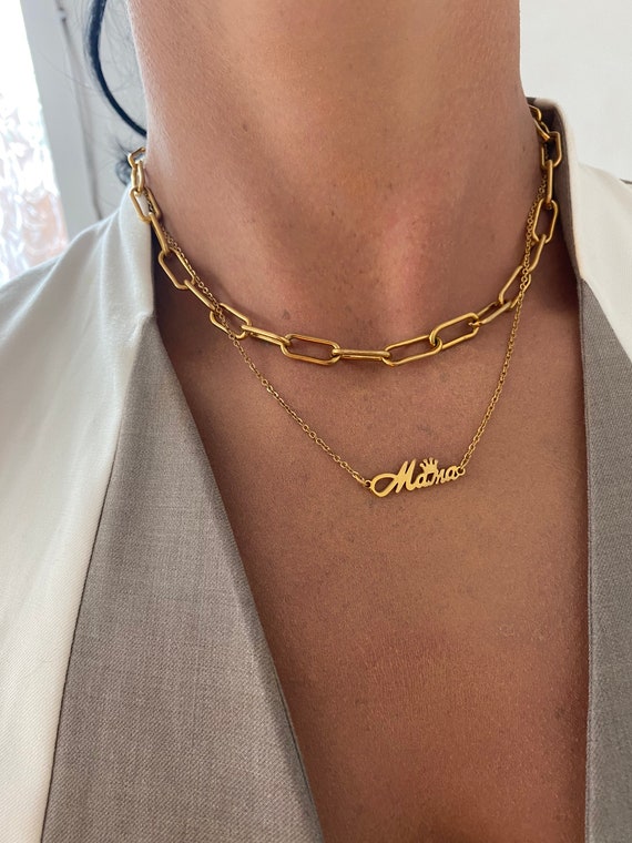 Layered cheap mama necklace