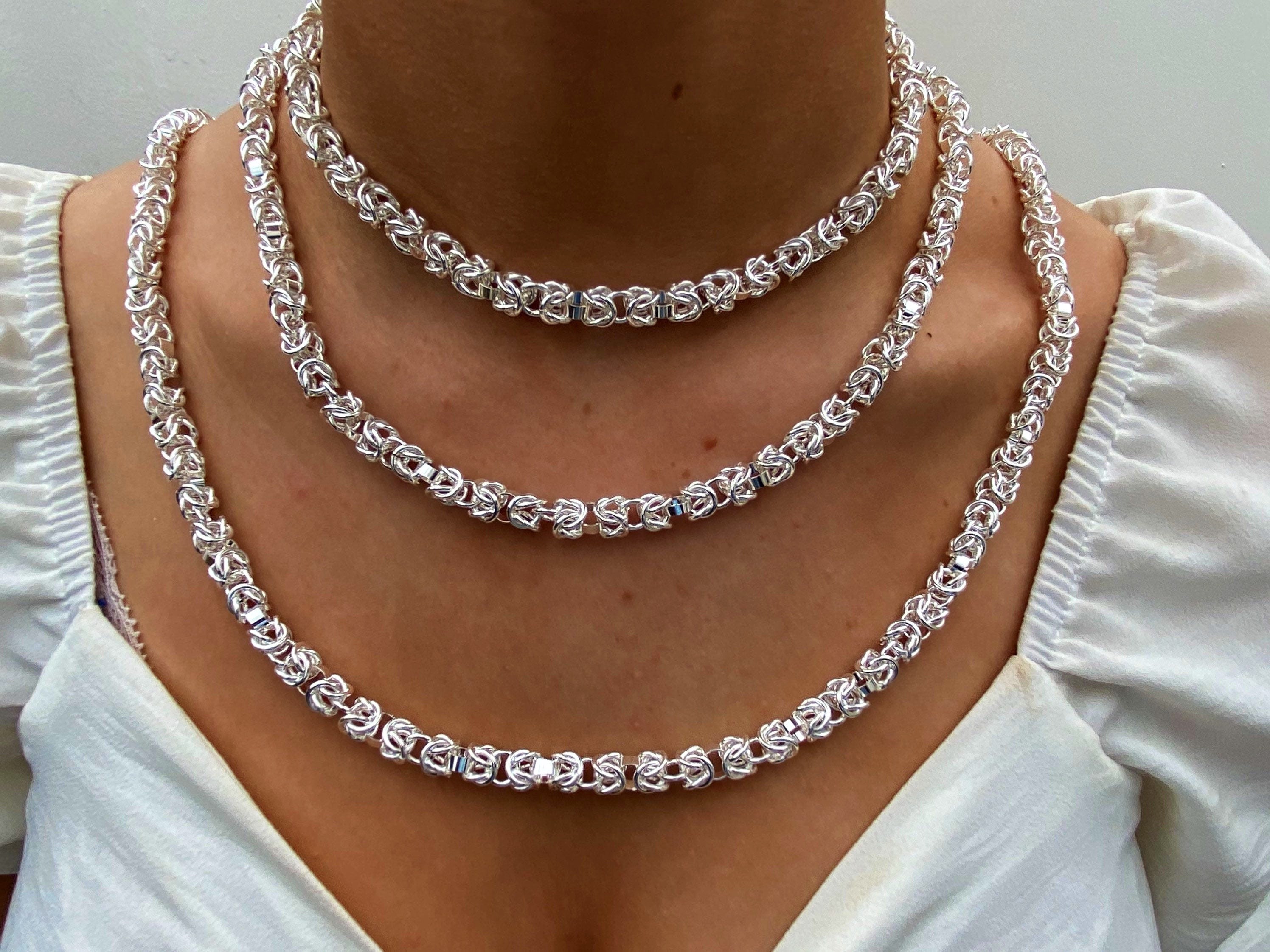 925 Sterling Silver Necklace Chain Chunky Necklace Solid Etsy UK