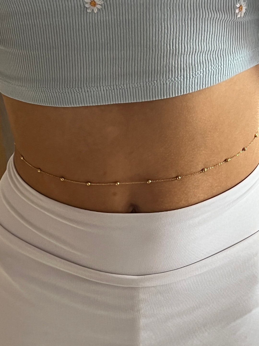 Gold Belly Chain Satellite Ball Chain Beach Bikini Chain Etsy