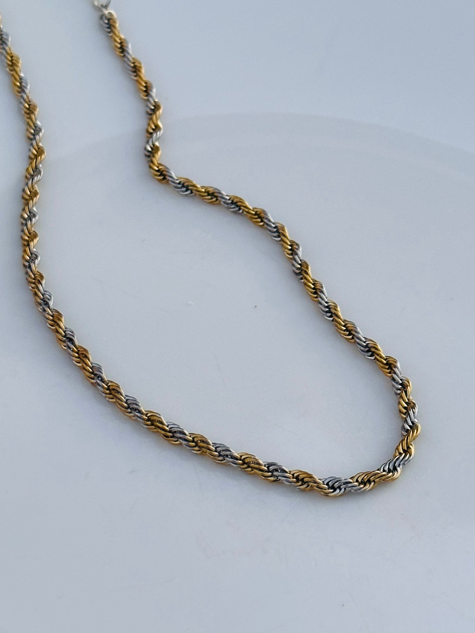 Silver Twisted Rope Chain Snake Chain Necklace Stainless Etsy