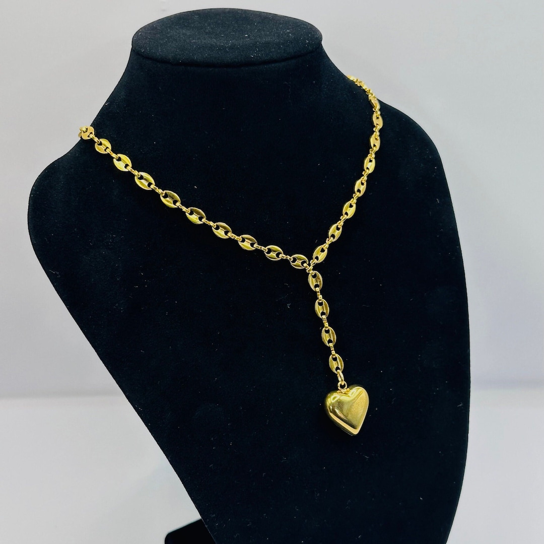 14K Gold Plated Lariat Necklace For Women - Dainty Y-Drop With CZ & Bar, Adjustable Length