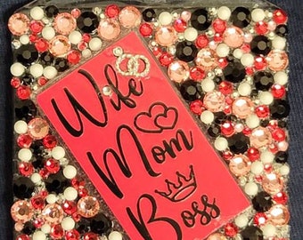 2"×3" Custom rhinestones personalized bling keychains with picture slot