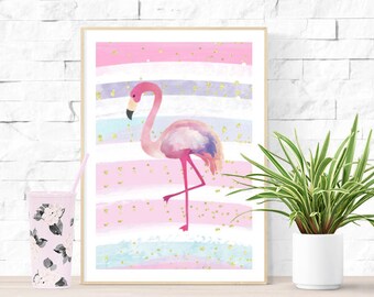 Flamingo nursery art | Etsy