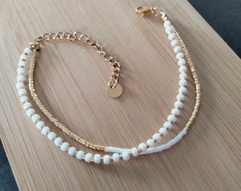 Bracelet double perles Miyuki.