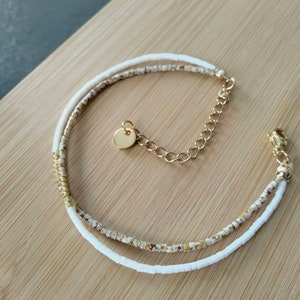 Fine double pearl Miyuki delicate bracelet