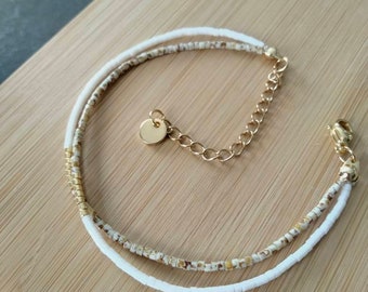 Bracelet fin double pearl Miyuki délicas