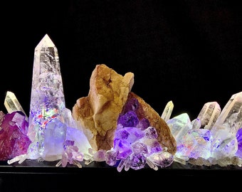 QUARTZ NIGHT LAMP Amethyst Cave, Dimmer, See pics and video