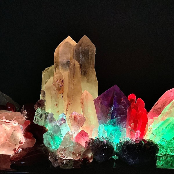 QUARTZ NIGHT LAMP, Desert Oasis Crystal Vibes,  See pics and video