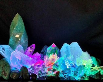 QUARTZ NIGHT LAMP, Crystal Reef, See pics and video