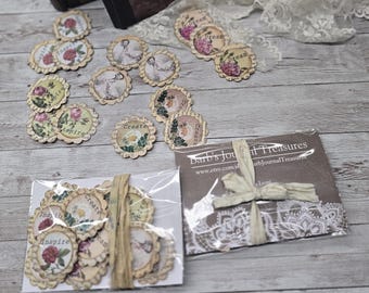 Handmade Altered Paper Clips - Journal, vintage book, kraft, dictionary, scrapbook paper.