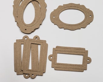 Embossed RECTANGLE and OVAL  Bookplate Die Cuts