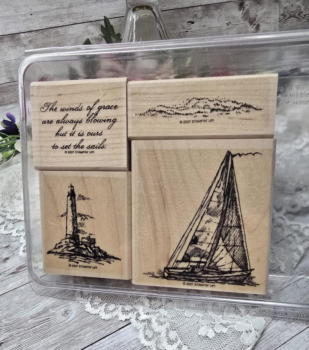 Stampin up Wood Mounted Rubber Stamp Set - Nautical Theme - Etsy
