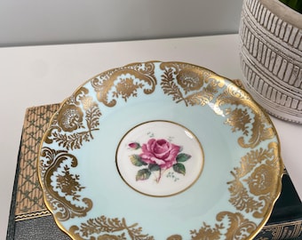 Vintage, Paragon, Double Warrant, Bone China, Teacup Saucer, Pink Rose, Gold Gilt Filigree, Tea Party, England, Vintage Tea Party