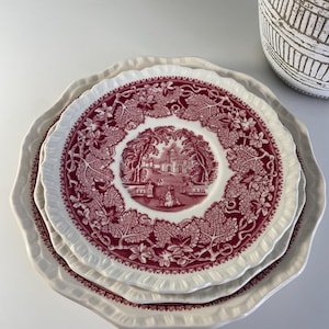 Vintage, Mason’s Pink Vista, Mason’s Vista, Plates, Set of Three, Mason’s, Tea Cup Saucer, Mismatched China,