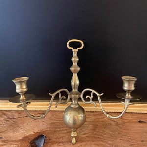 Vintage, latón, candelabro, aplique de pared, candelabro, decoración de latón, decoración rústica, MCM, decoración vintage