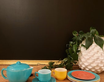 1940s, Hazel Atlas, Little Hostess Tea Set, Sierra Pattern, Children’s Tea Set, Mid Century, MCM, Midcentury Toy, MCM Toy, Platonite