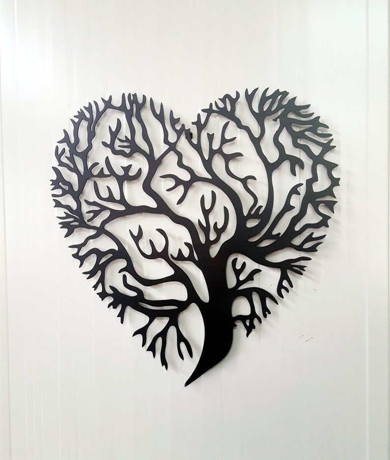 Tree Of Life Heart In Shape Wall Art Metal Image 0