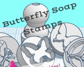 Butterfly Stamps with Handle for Soap Making or Pottery, Baking, Clay, Fondant... We make custom stamps too!