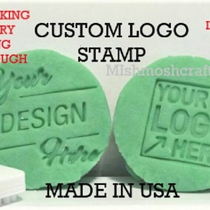 Image, Logo, or Custom Font Soap Stamp with handle. Uses:  mica stamp, cookie stamp, pottery, clay, playdough...