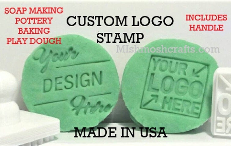 Image, Logo, or Custom Font Soap Stamp with handle. Uses:  mica stamp…
