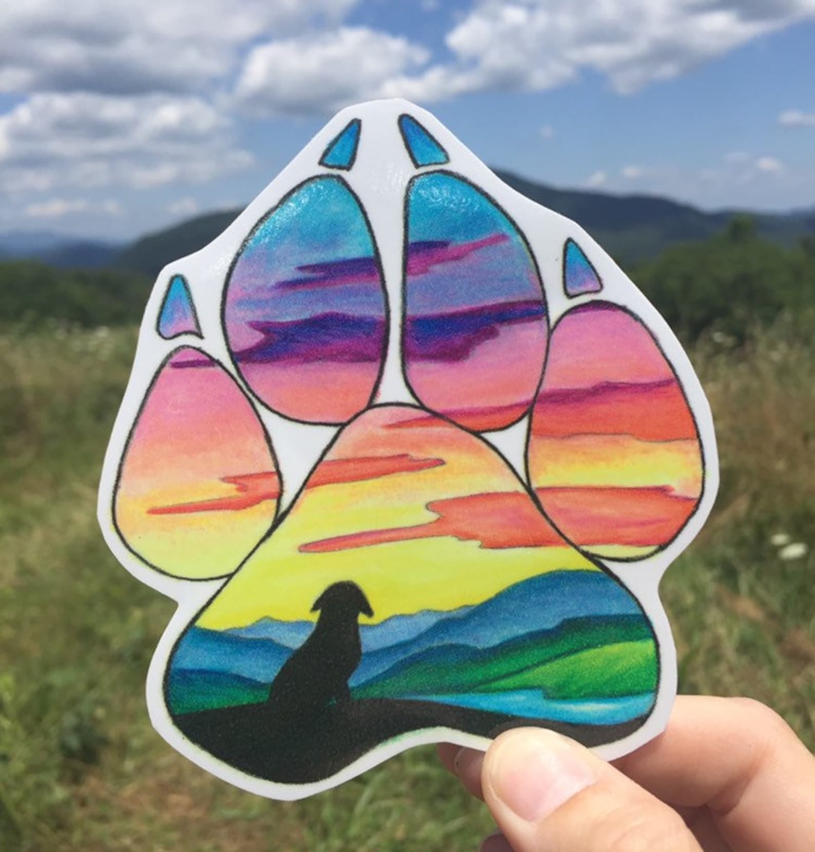 Dog Paw Sticker Etsy