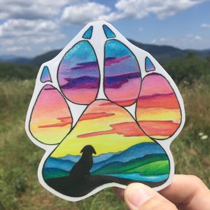 Dog paw sticker