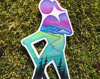 Hiker Girl sticker