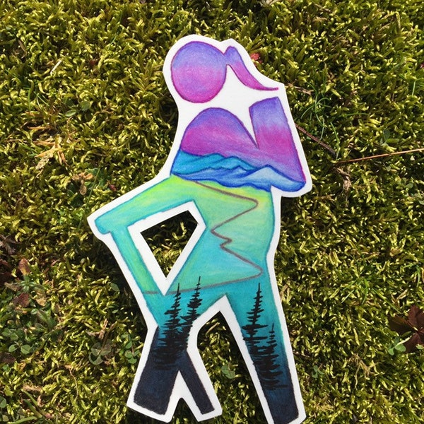 Hiker Girl sticker