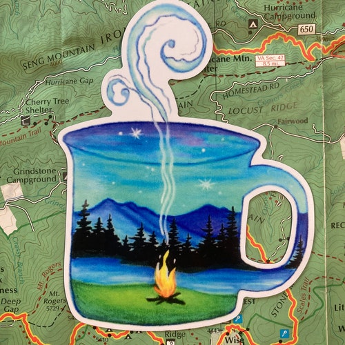 Camping Cup Sticker Etsy
