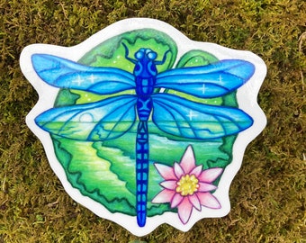 Dragonfly on Lily Pad sticker
