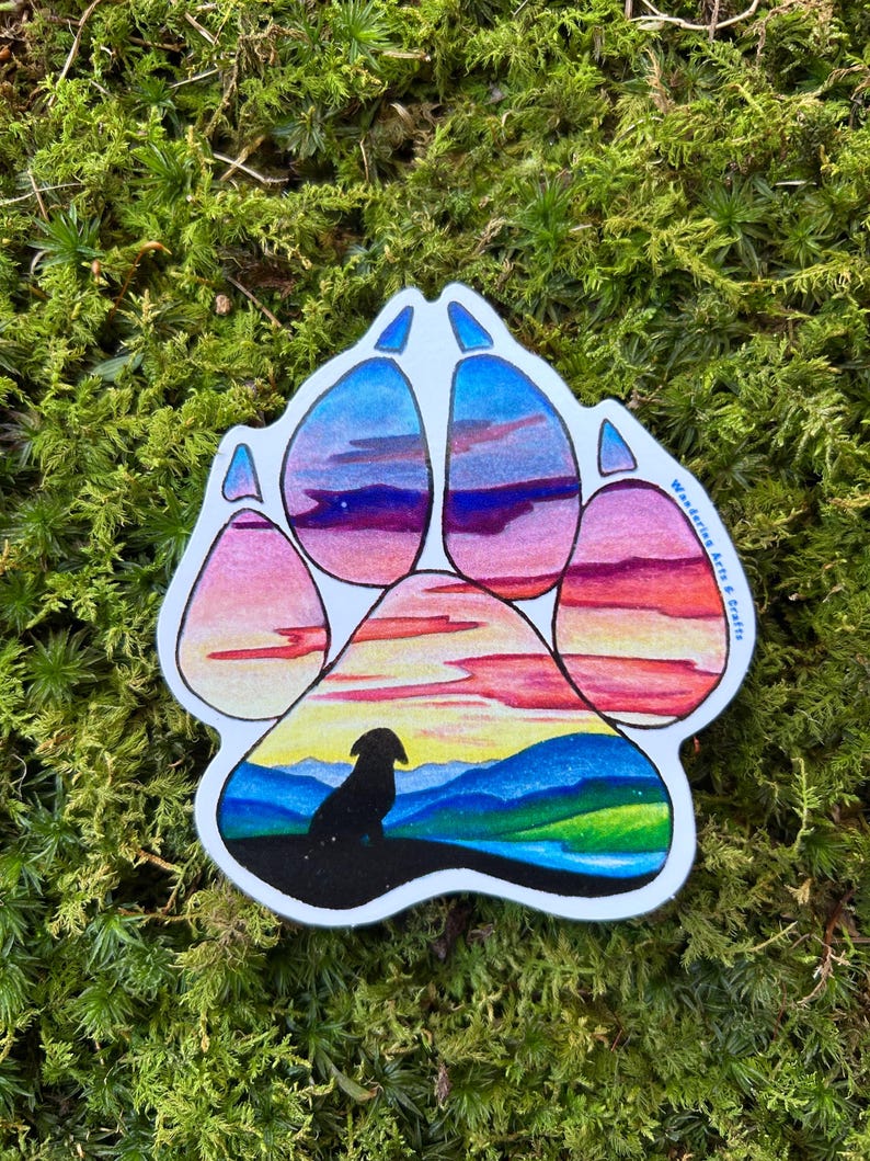 Dog paw sticker