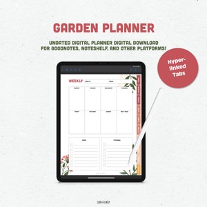 Undated Digital Planner // Garden Digital Planner // Garden Planner // Goodnotes Planner // Notability Planner // Noteshelf Planner