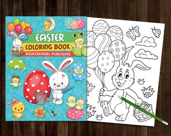 Druckbares Oster-Malbuch für Kinder | 25 Malvorlagen PDF | 21,6 x 27,9 cm