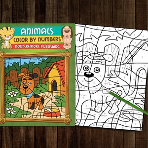 Printable Animal Color by Numbers Coloring Book | 35 PDF Coloring Pages | 8.5&quot; x 11.5&quot; (21.6 x 27.9 cm)