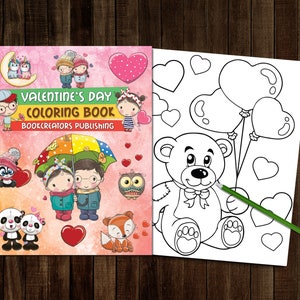 Printable Valentine&#39;s Day Coloring Book for Kids | 25 Coloring Pages PDF | 8.5&quot; x 11&quot; (21.6 x 27.9 cm)