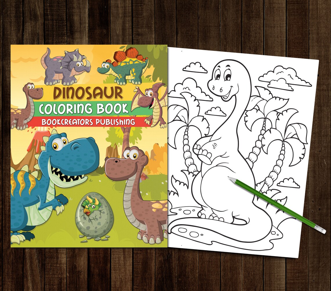Printable Dinosaur Coloring Book 25 PDF Coloring Pages 8.5 X 11 21.6 X ...