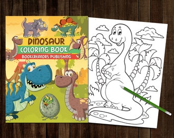 Printable Dinosaur Coloring Book | 25 PDF Coloring Pages | 8.5" x 11" (21.6 x 27.9 cm)