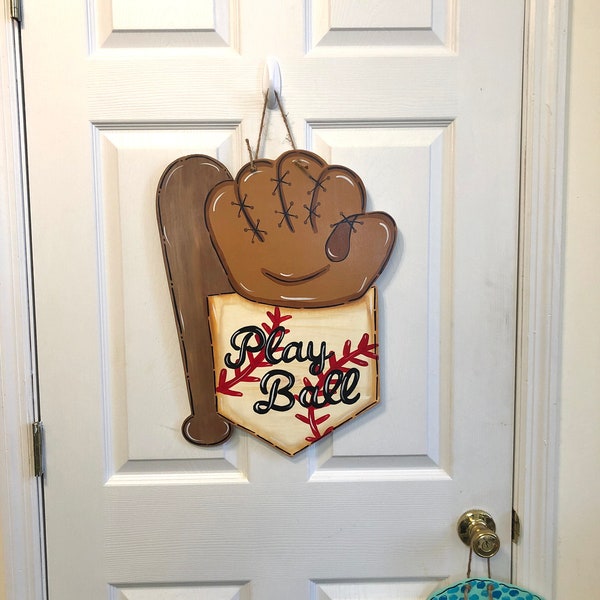 Baseball Door Hanger Etsy