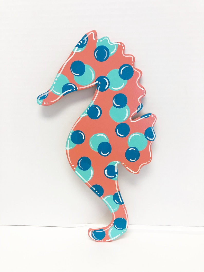 Sea Horse wreath attachment Seahorse wreath sign Seahorse wood sign