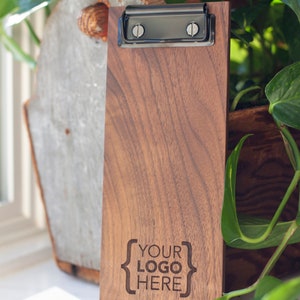 Walnut Restaurant Check Presenter, Check Clipboard, Wood Receipt Clipboard, Receipt Tray, wood clipboard, laser engraved clipboard,