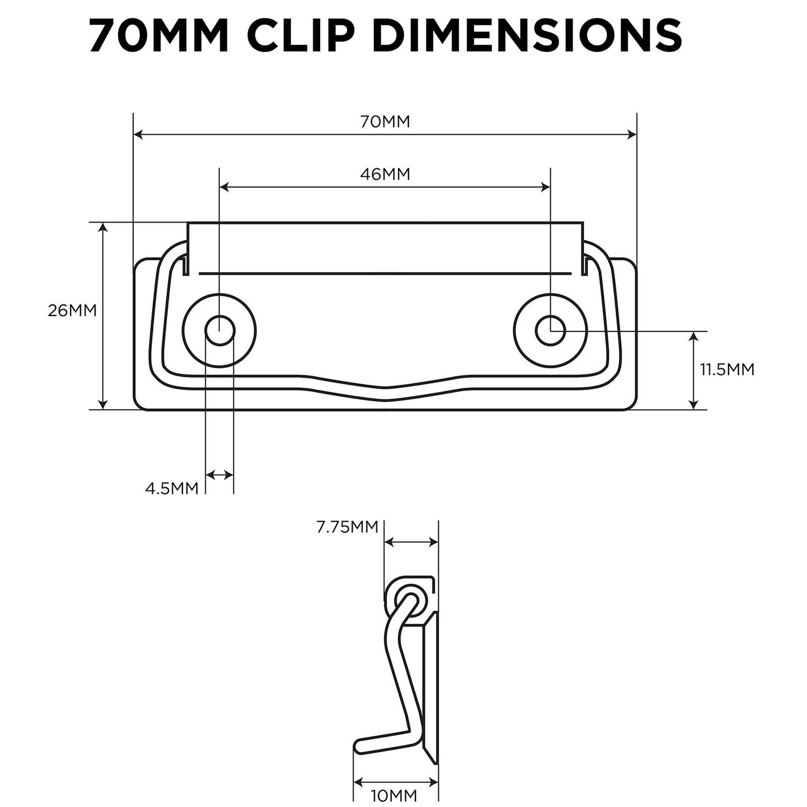 Black Metal Clipboard Clips, 70mm Clips, Clipboard, Metal Clip CLIP ONLY / No Screws Etsy