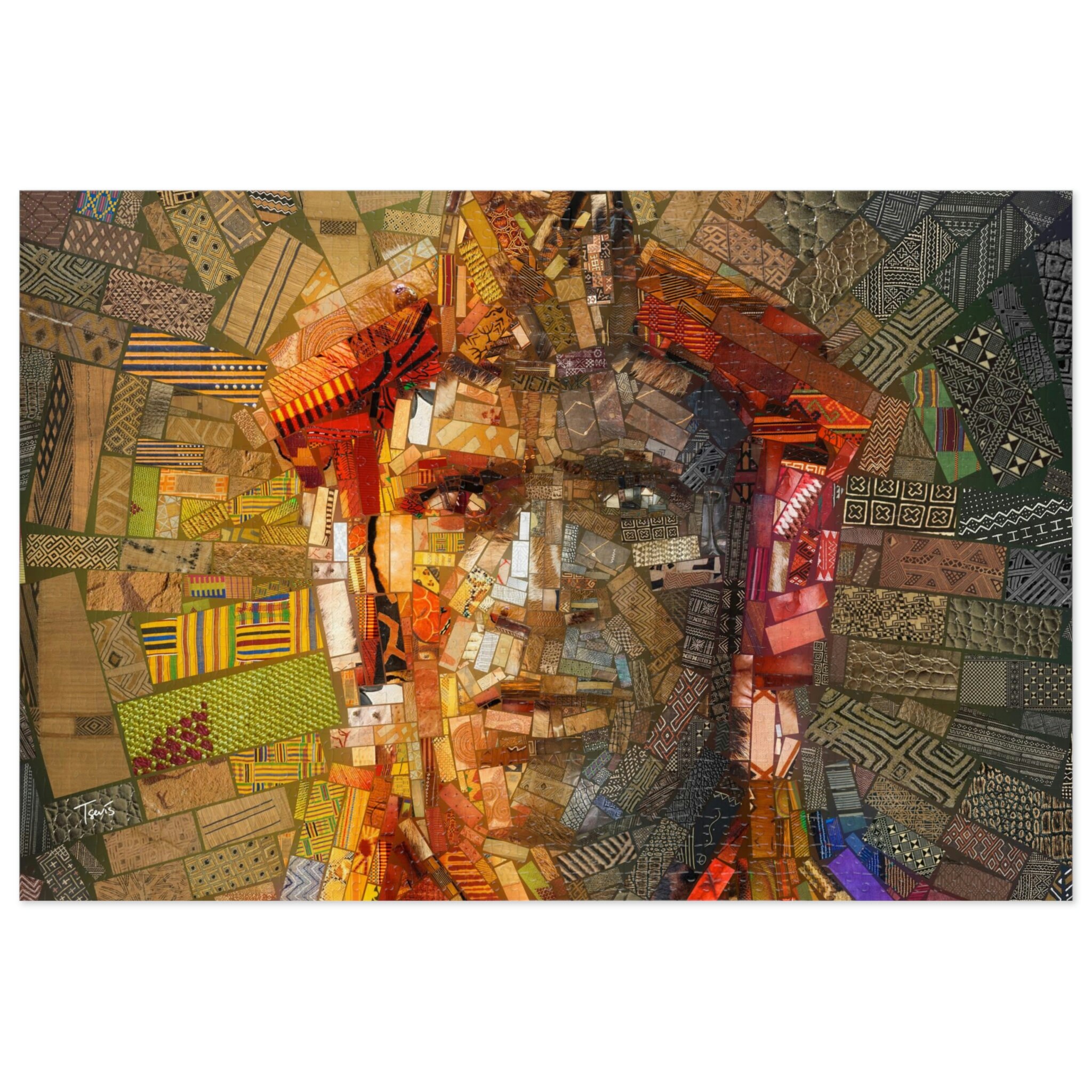 Mosaic Puzzle of Shaka Zulu 1000 Piece, Large Puzzle for Family Fun, Anxiety Relief, Challenging