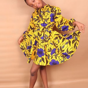 Sophie flare Ankara print dress for girls/ African women dress image 4