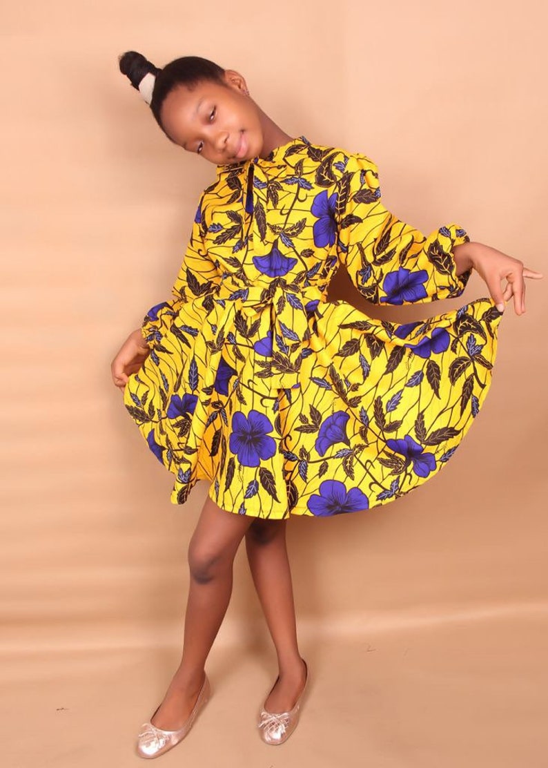 Sophie flare Ankara print dress for girls/ African women dress image 4