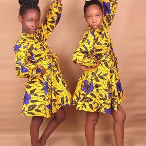 Sophie flare Ankara print dress for girls/ African women dress image 2