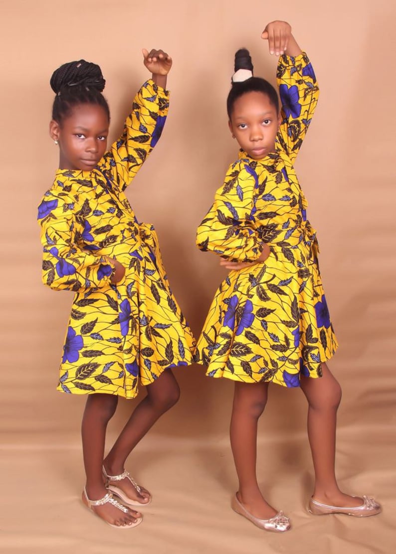 Sophie flare Ankara print dress for girls/ African women dress image 2